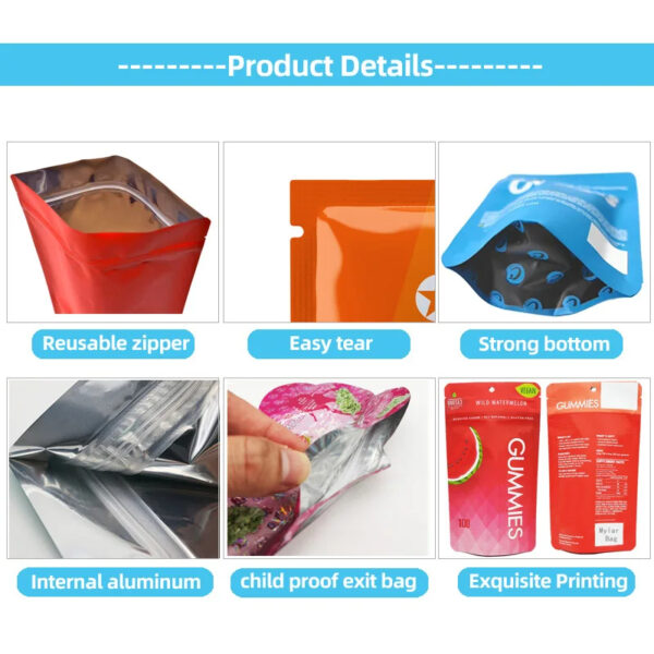 custom mylar bag full color print 2 sides