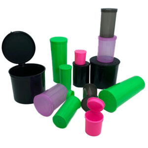 Custom Pop Top Plastic Containers Printed 1 Color