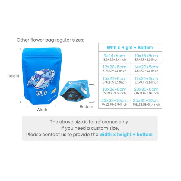custom mylar bag full color print 2 sides
