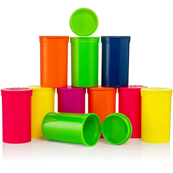 Custom Pop Top Plastic Containers Printed 1 Color - Image 2